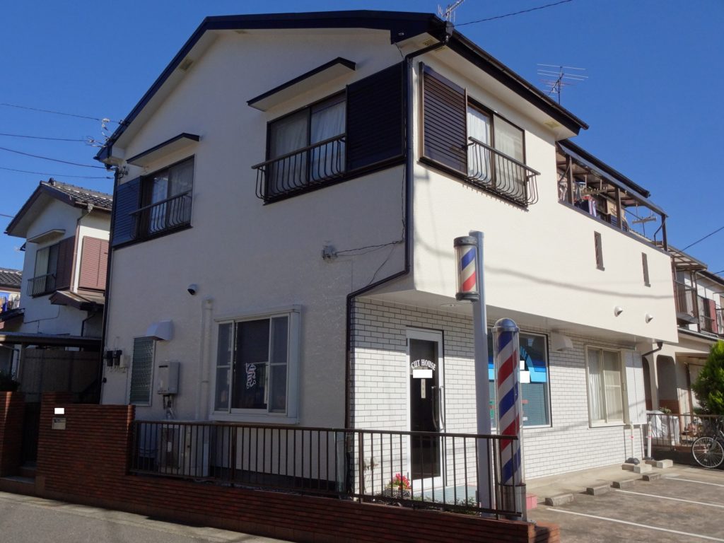 店舗付き住宅の外壁塗装を行いました